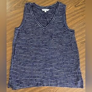Liverpool Sleeveless Blue And White Top Size L